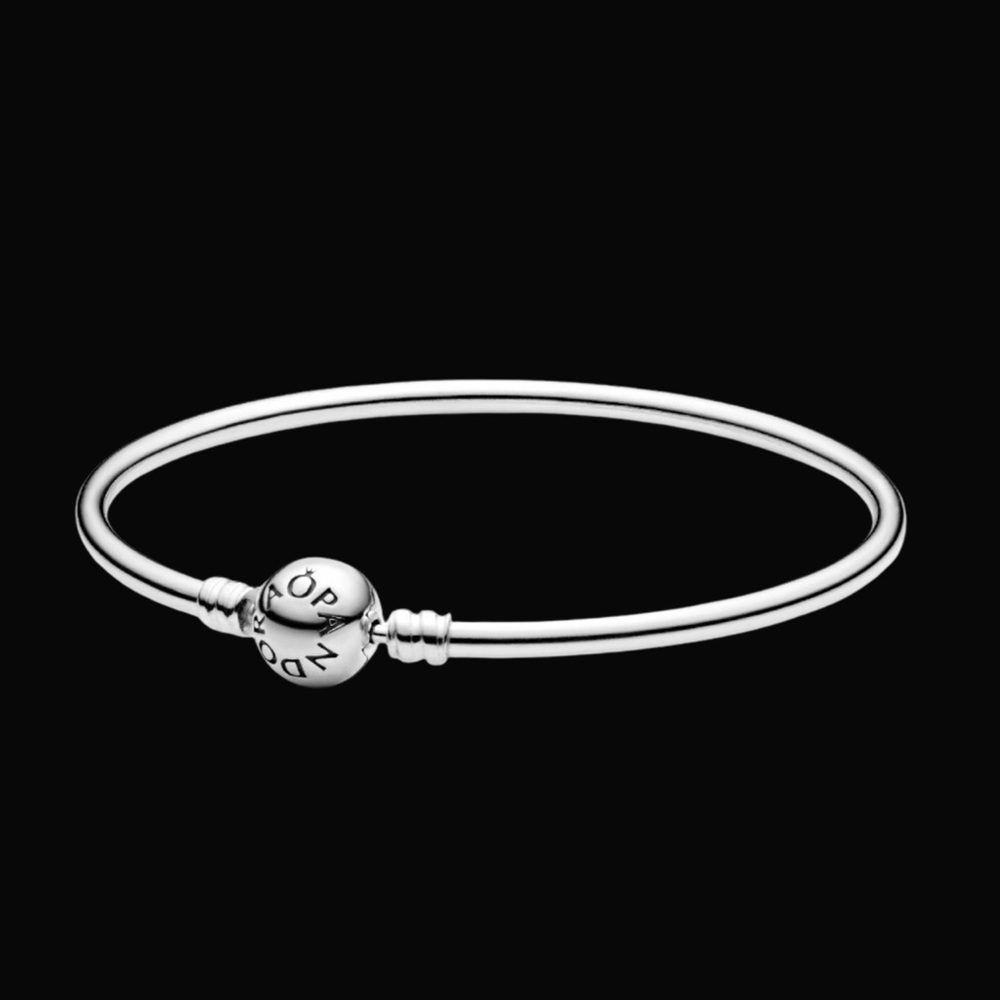 Pandora “Moments” Sterling Silver Bangle Bracelet- Size 7.5